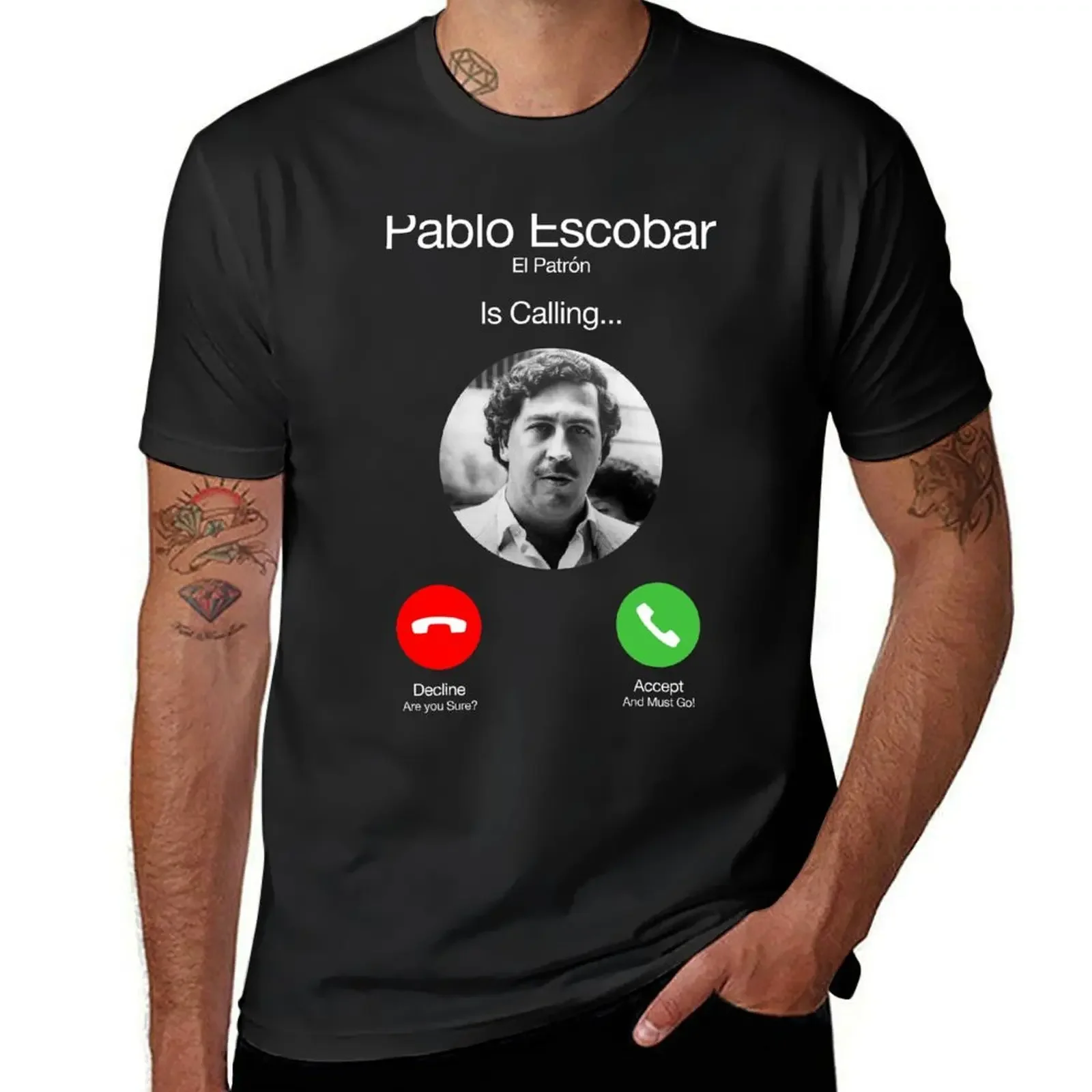 

Pablo Escobar Calling T-Shirt vintage clothes kawaii clothes korean fashion mens graphic t-shirts pack new in tops & tees homme