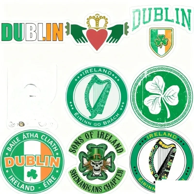 Irlanda bandeira emblema trevo criativo adesivos portátil fora de estrada janela caminhão pára-choques capacete da motocicleta carro bicicleta parede 