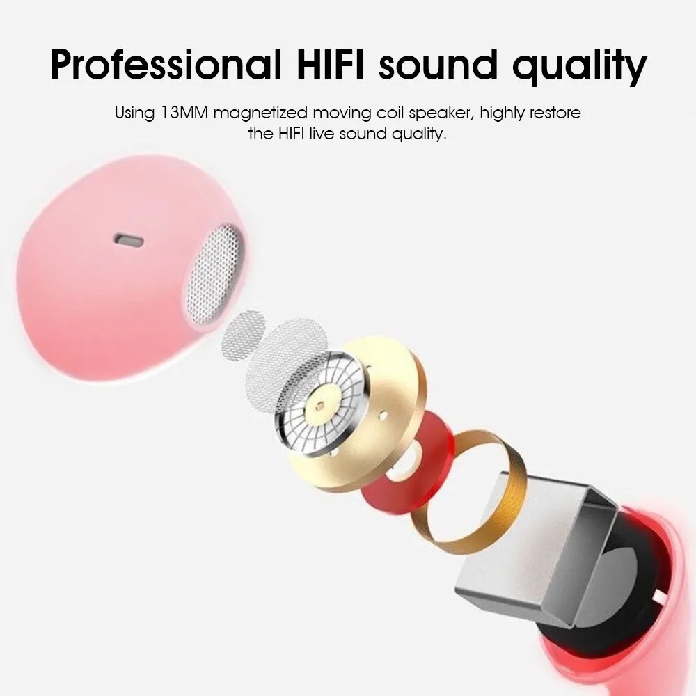 Macaron earphone Stereo Universal 3.5mm, earphone olahraga musik colokan telinga berkabel mikrofon untuk Xiaomi