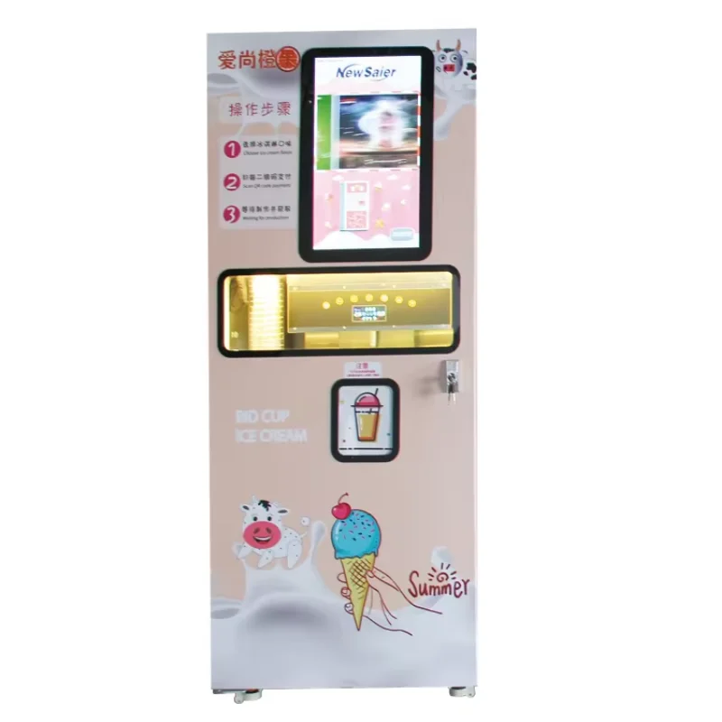 YG Self Service Soft Ice Cream Vending Machine Customized Shopping Mall Popular Kids Ice Cream Making Machine Price for USA