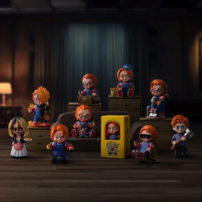 팝 마트 처키 프랜차이즈 시리즈 블라인드 박스 애니메이션 액션 피규어 랜덤 박스 장식 피규어 인형 모델