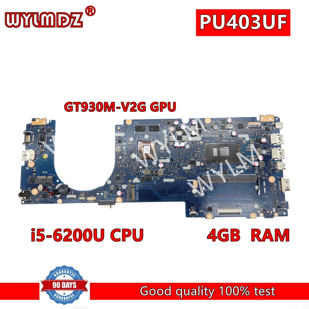 PU403UF with i5 i7-6th Gen CPU 4G-RAM GT930M-V2G GPU Notebook Mainboard For ASUS PU403UF PU403UA PU403U Laptop Motherboard