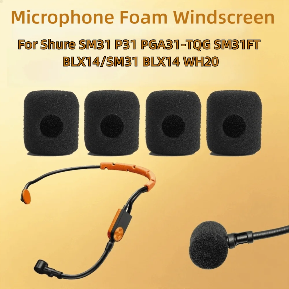 5pcs Replacement Mic Windscreen Cover PU Sponge Microphone Cover for Shure SM31 P31 PGA31-TQG SM31FT BLX14/SM31 BLX14 WH20