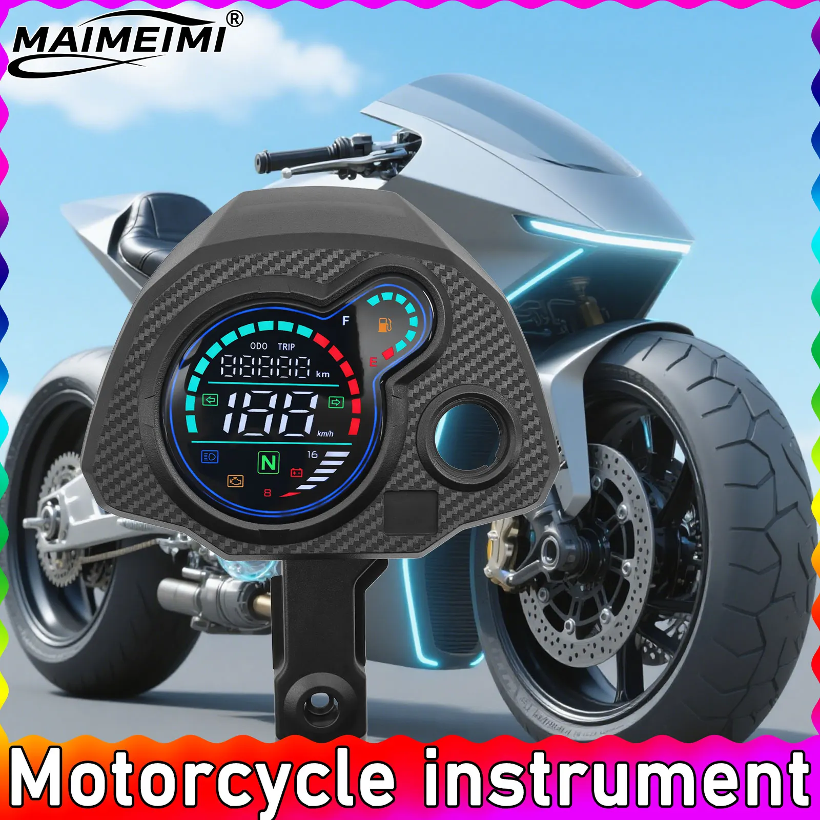 

Цифровой спидометр для Honda Navi 110 Navi 110, водонепроницаемая приборная панель двигателя, универсальный мотоциклетный цифровой измеритель скорости, ЖК-дисплей одометра