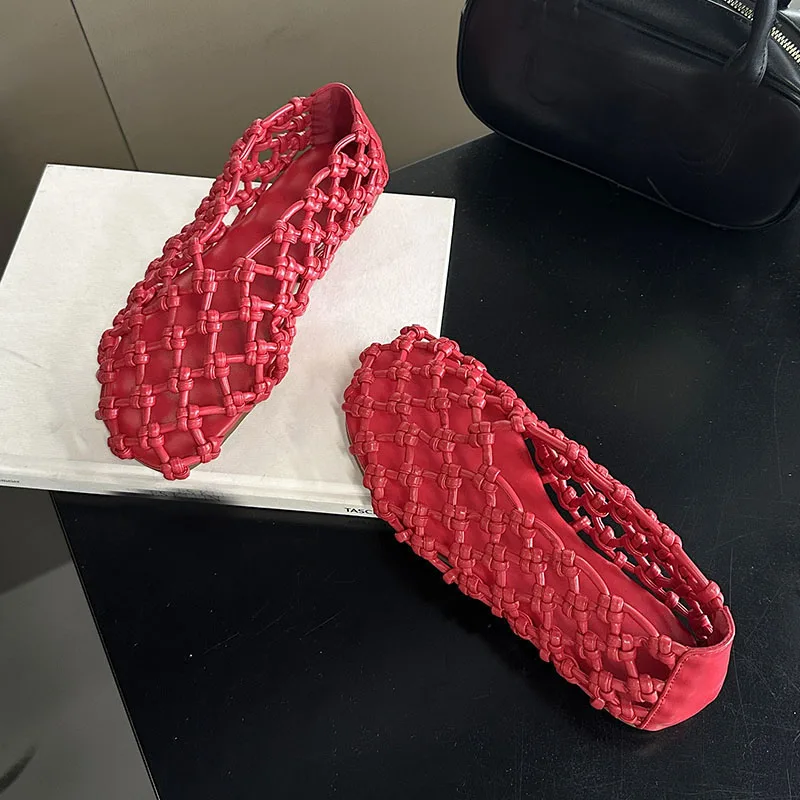 Big Size 43 Fashion Hollow Breathable Women Flats Sandals Slip On Shoes Footwear Female Shallow Ladies Flats Sandals Mules Shoes view 4