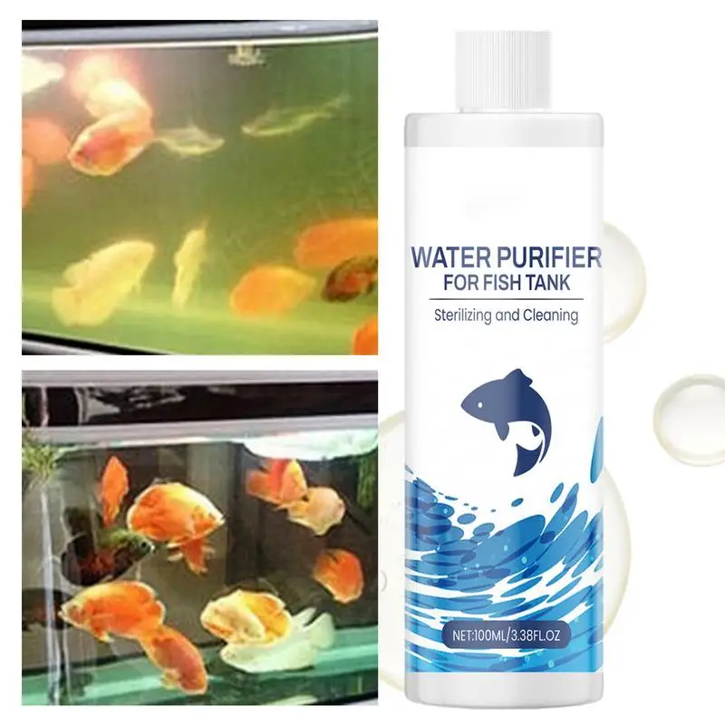 

Fish Tank Water Purifying Agent 100ml Fish Tank Water Purifier Safe Water Conditioner Enhances Water Quality For Health