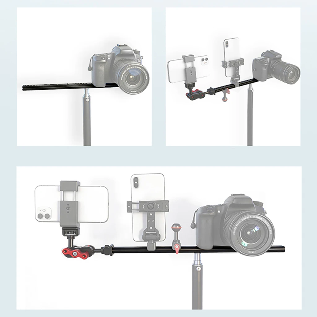BGNing NATO-Schienenverlängerung mit Käseplatte, einfache Erweiterungsstange mit 1/4 & 3/8 Arri-Positionierungslöchern, 20mm Kugelkopf für DSLR-Kamerakäfig – Detail 25