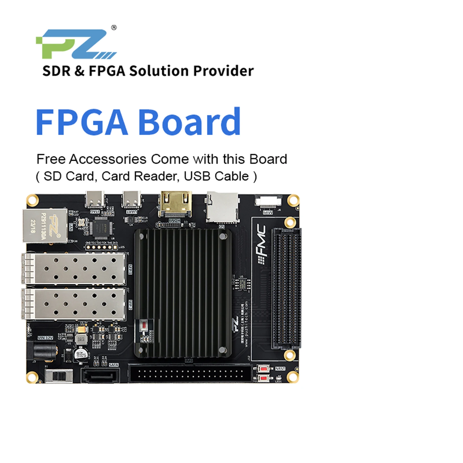 Puzhi Artix-7 PA75T PA100T PA200T-FL FPGA Development Board Xilinx Artix-7 XC7A75T XC7A100T XC7A200T Evaluation Kit FMC Board