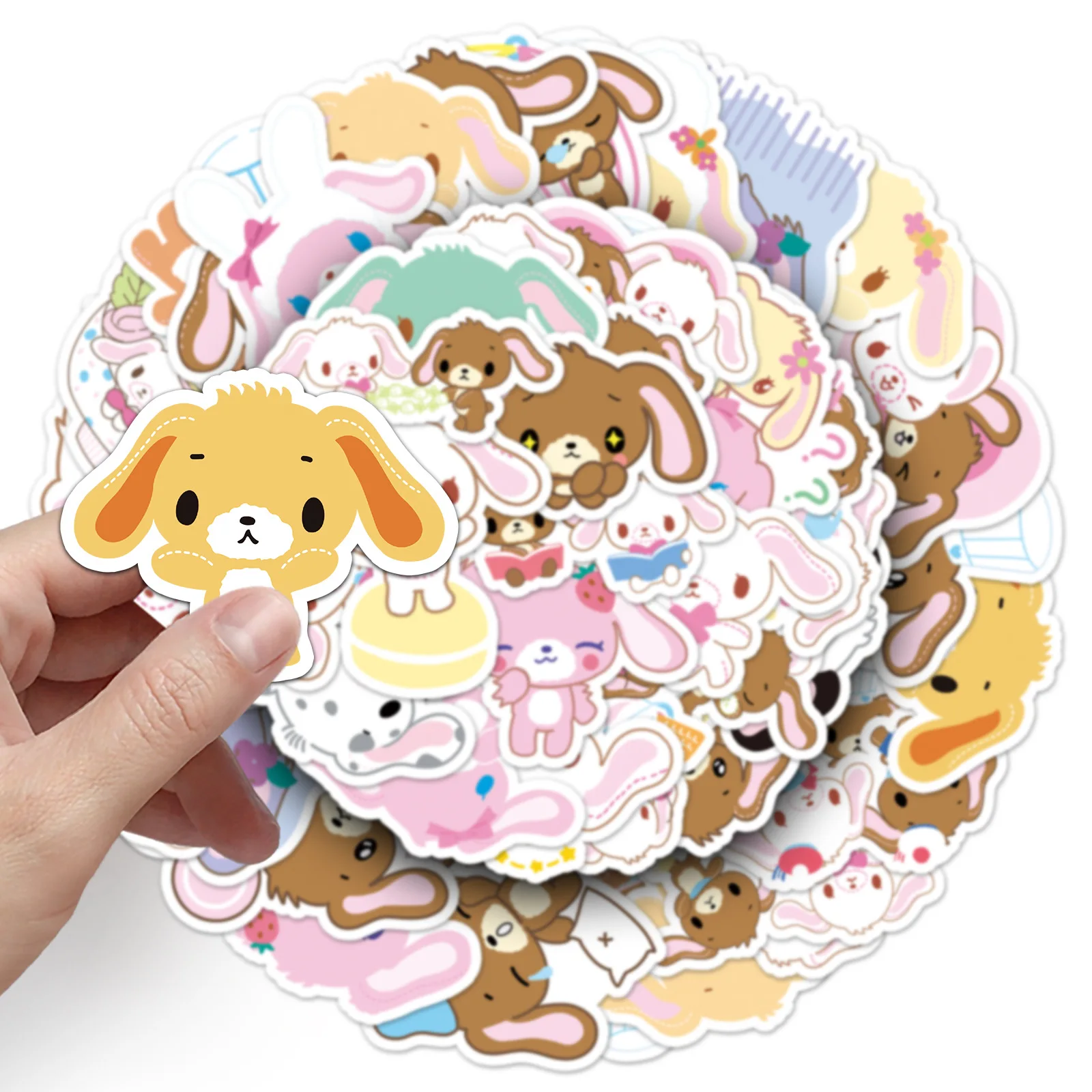 10/50PCS Sanrio Kawaii Sugarbunnies Adesivi Cartoon Cute Doodle Decalcomanie Impermeabili per Frigorifero Guardaroba Scrapbook Adesivi
