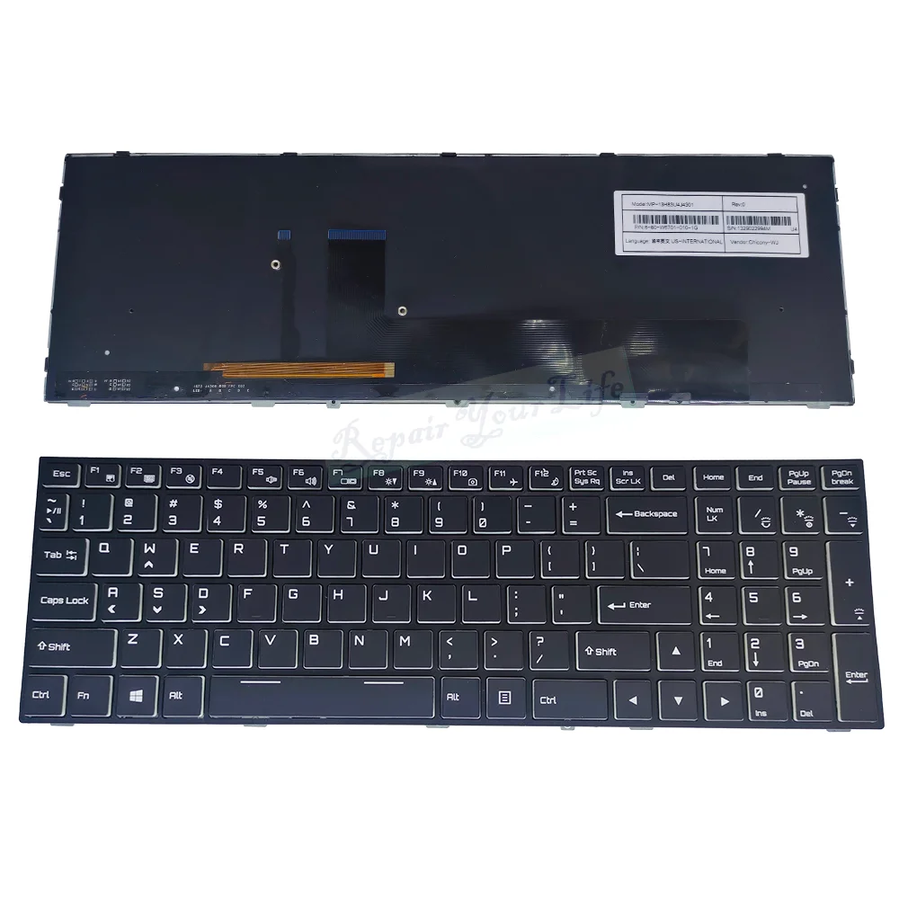 US RU RGB Backlit Keyboard for Avell Titanium G1546 Iron V4, Thunderobot ST Pro-P1A Pro-P1B MP-13H83U4J4301 6-80-W6701-010-1G