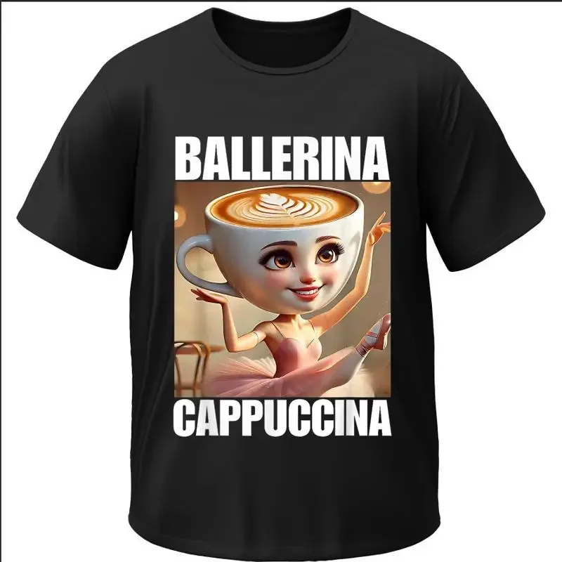 T shirt Meme Ballerina Cappuccino Italian Brainrot AI Memes All Heroes 2