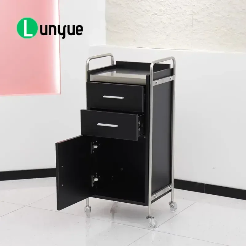 Multifunctional Barber Shop Tool Cabinet Hair Stylist Storage Cart with Wheels for Perm and Dyeing Furniture