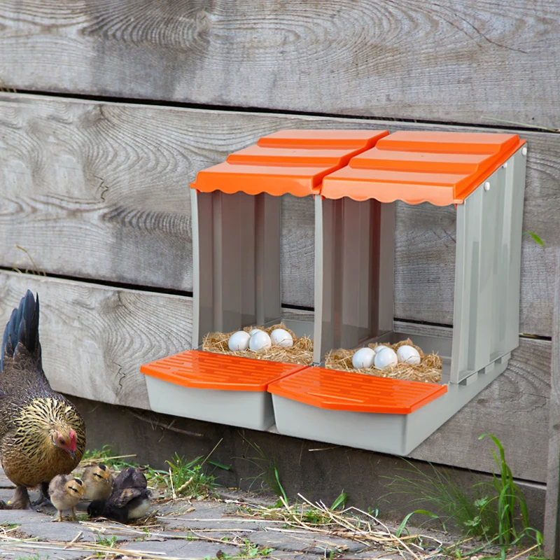 New Compartment Roll Out Nesting Box for Chickens Heavy Duty Chicken Coop Nesting Box with Lid Cover to Protect Eggs