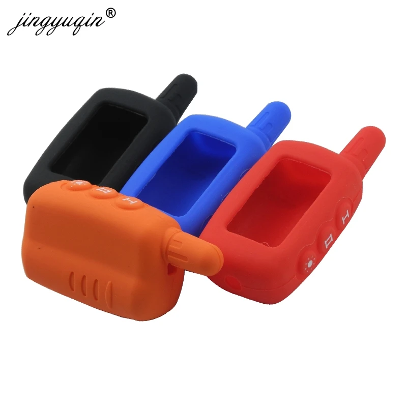 jingyuqin Silicone Key Case for Starline A6 A9 A8 Two Way Car Alarm LCD Remote Controller keychain Cover