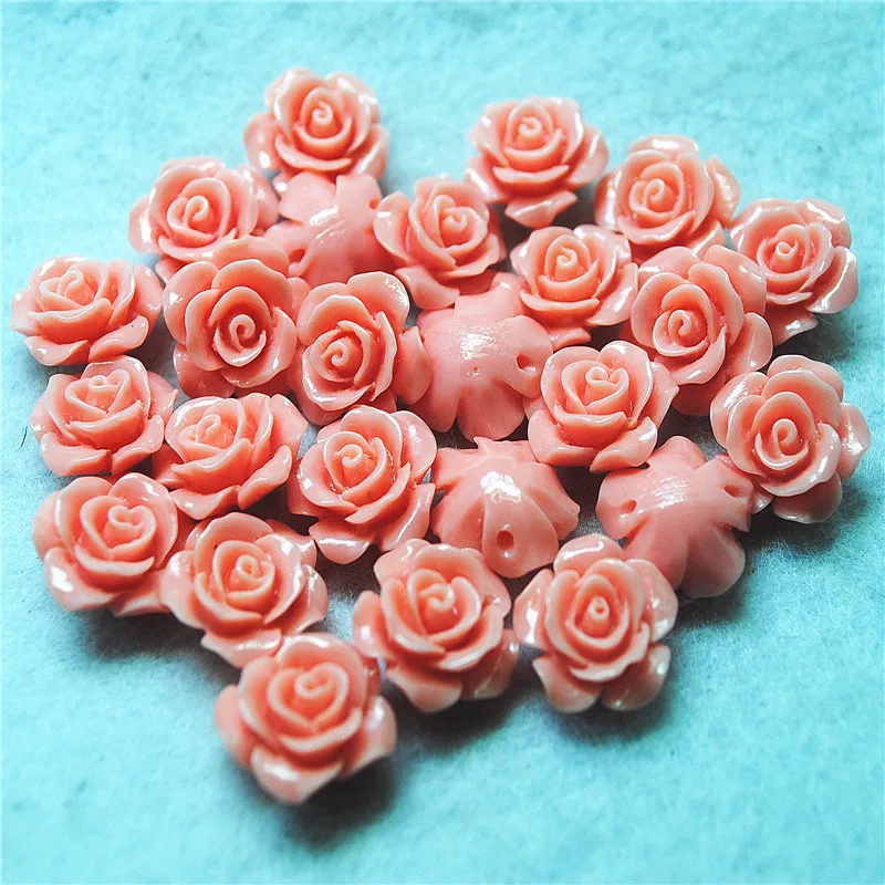 30PCS Pink Flower Beads Clay Material 15MM Loose Items DIY Jewelry Finding And Accessories Women Bracelets Making