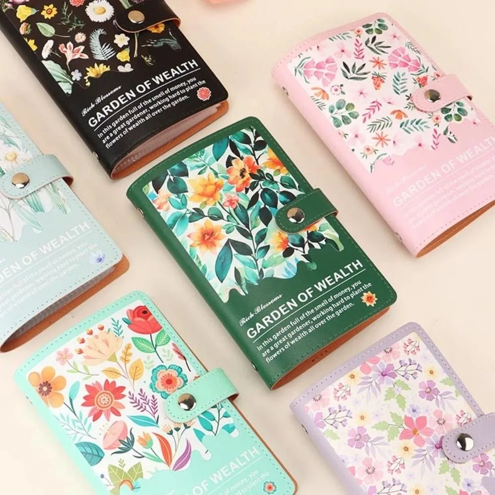 Budget Plan Money Saving Binder Flower Printed Waterproof Cash Budget Notebook Reusable Loose-leaf Savings Challenge Binder