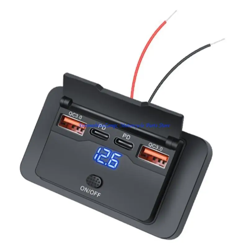 

H7BD 12 В/24 В USB-розетка с выключателем питания 78 Вт Двойные порты для быстрой зарядки Водонепроницаемая USB-зарядка Простая