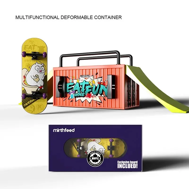 9020 Piattaforma di salto con deformazione di stoccaggio Skateboard in acero a cinque strati con ponte con cuscinetto Giocattolo con staffa metallica per effetti speciali