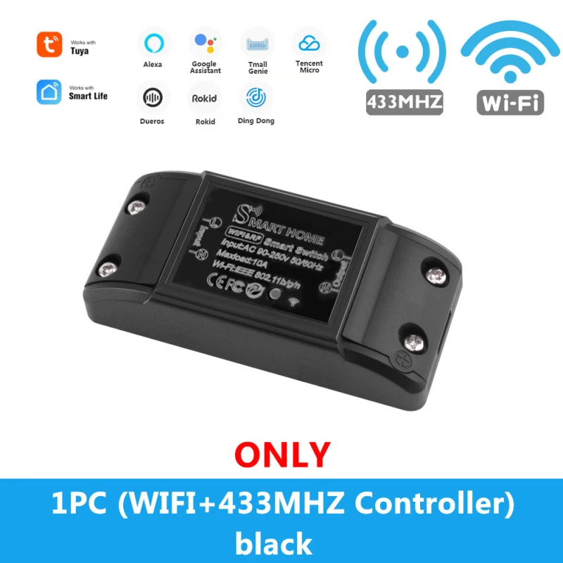 Imagem -06 - Módulo de Controlador Inteligente Tuya Wifi Partilha de Tempo Interruptor Inteligente 10a 90 v 250v 60hz 50hz rf 433 18 Pcs