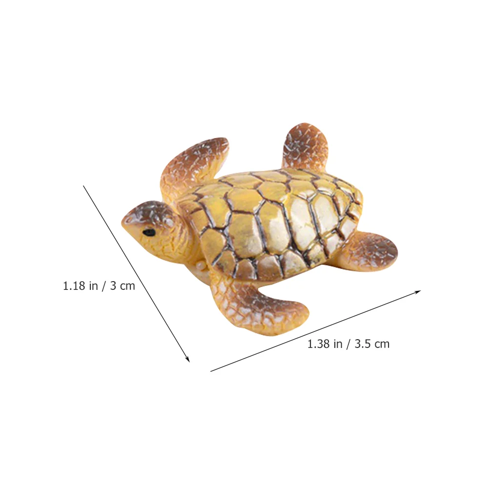 6 Pcs Resin Turtle Decor Mini Figurine Adorable Small Craft Moss nament Toy Landscape Table Garden Bonsai Gift Option