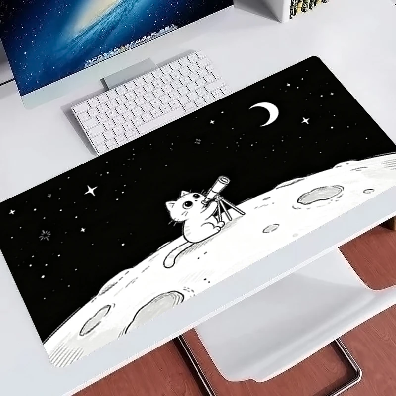Mouse Pads kawaii desk mat Computer Accessories Moon Cat Mousepad Designed specifically Cartoon Keyboard Mat Gaming Mouse Mat