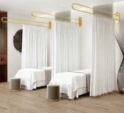 U-shaped L-shaped beauty salon health salon physiotherapy bed beauty bed partition curtain curtain rod