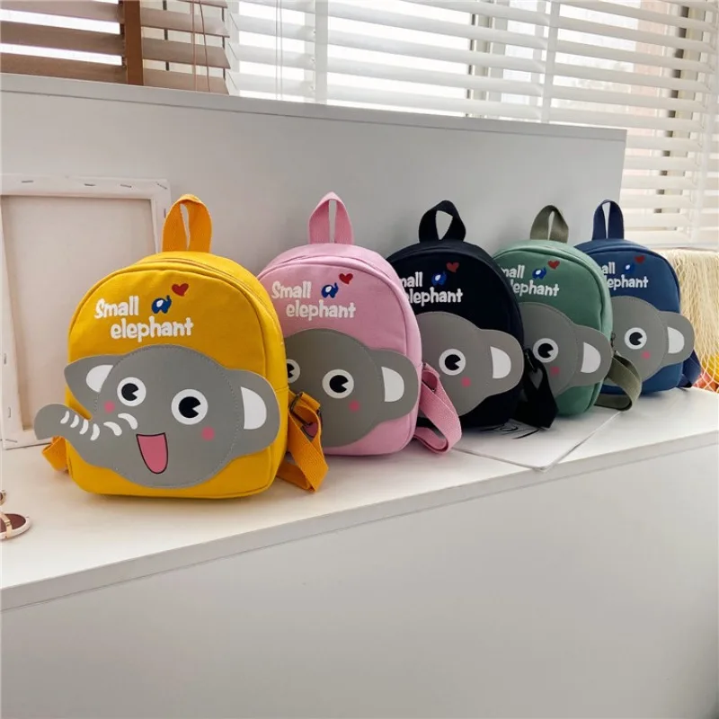 1 Piece Cute Elephant Backpack for Kids Boy Girl Cartoon Animal Elephant School Backpack Durable Kindergarten Lunch Storage Bag