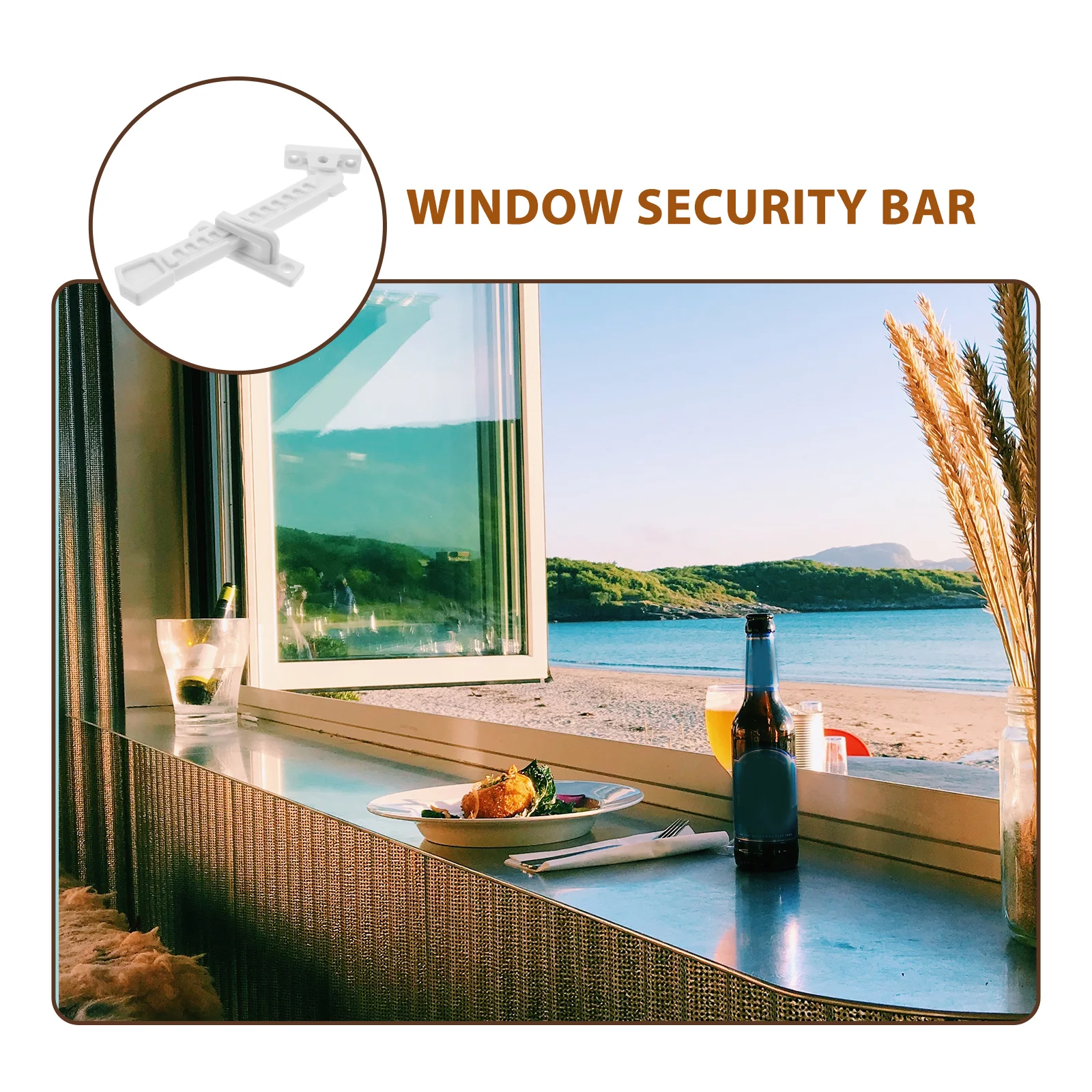 

Window Security Bar Abs Anti-Theft Lock Sliding Door Safety Latch Child Proof Locking Device Adjustable Window Limiter Baby