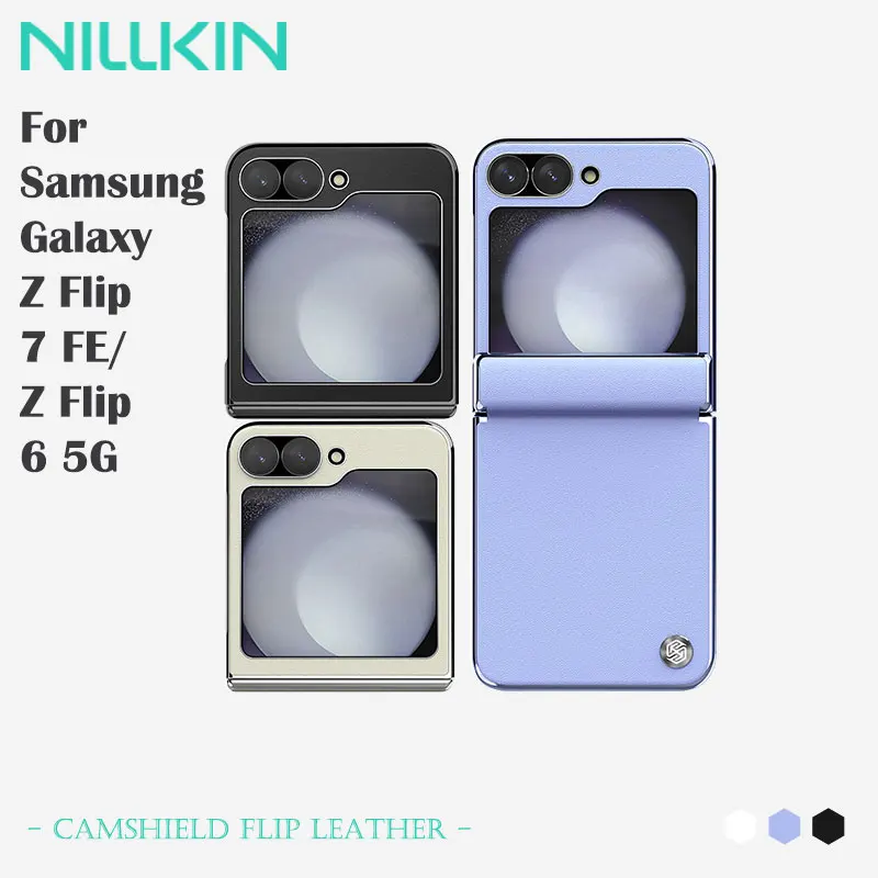 Casing untuk Samsung Z Flip 7 FE/6, NILLKIN CamShield Flip, Desain Bingkai Metalik, Ultra Ramping 0.8Mm, Perlindungan Magnetik Seluruh Bodi