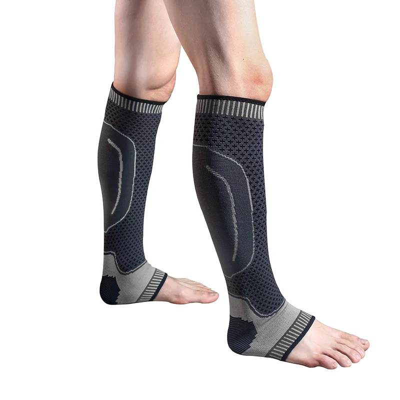 

Long Knitted Sports Ankle Support Calf Sleeve for Men and Women Breathable Double Compression Anti Slip Shin Guard for Sports