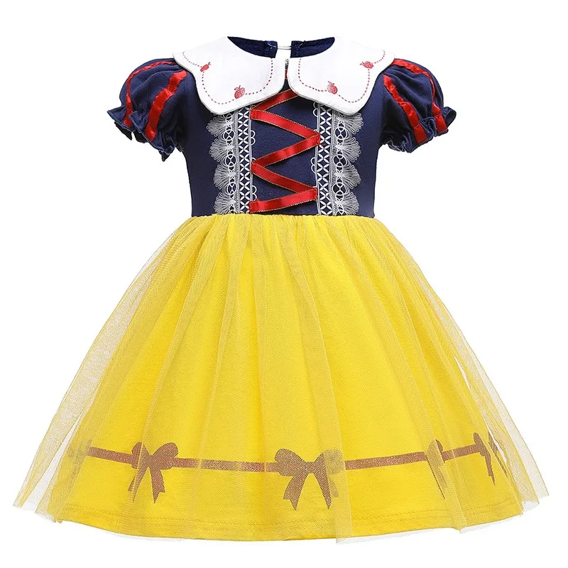 

Летнее детское платье принцессы Белоснежки для девочек, костюм принцессы с короткими рукавами, карнавальный костюм для дня рождения, нарядная одежда C2751