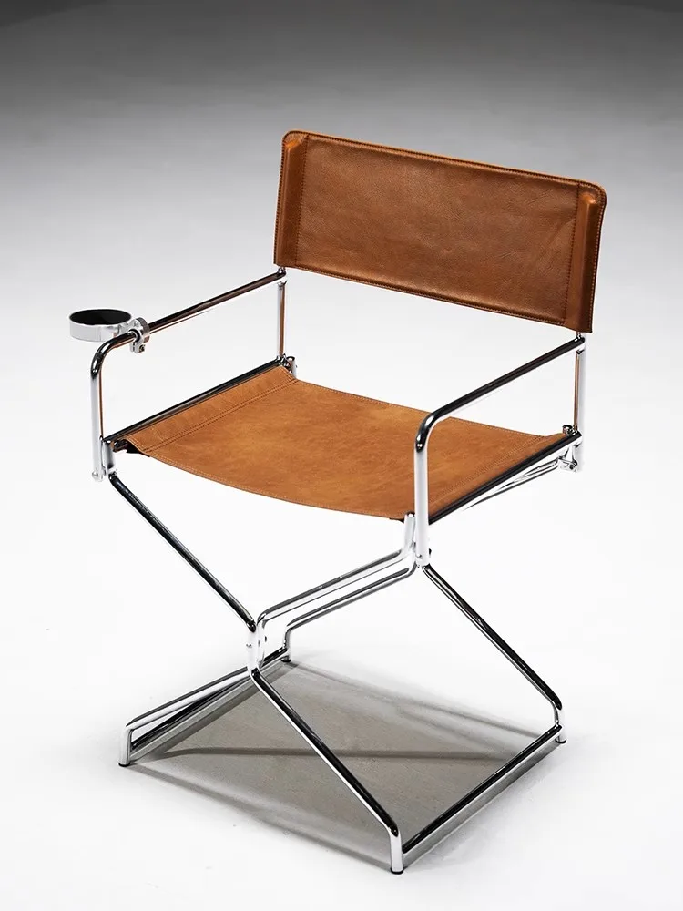 كرسي طعام معدني بسيط من قماش الشمع الزيتي من مومو، كرسي طعام منزلي صغير قابل للطي، كرسي استلقاء منزلي #6