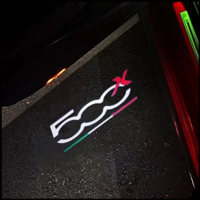 

2pcs for Fiat 500X 500 500L Grande Punto Car Door Logo Projector Light Wireless LED Welcome Courtesy Ghost Shadow Projector Lamp