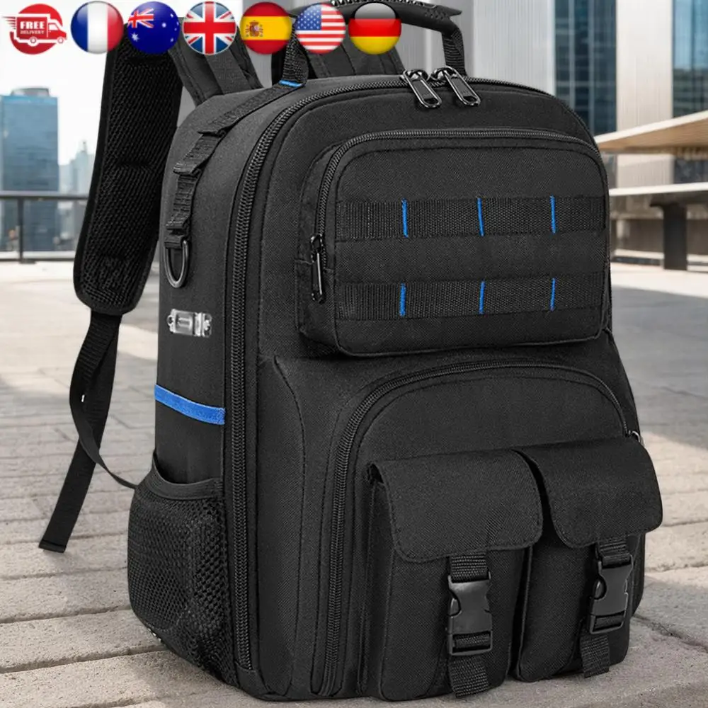 

Heavy-Duty Electrician Backpack Multi-Compartment Tool Storage Organizer (Blue)