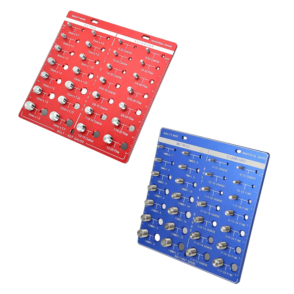

28 Nut and Bolt Thread Checker Gauge Identifier Metric and Standard Thread Measuring Gauge Precise Thread Measuring Tool 1pcs