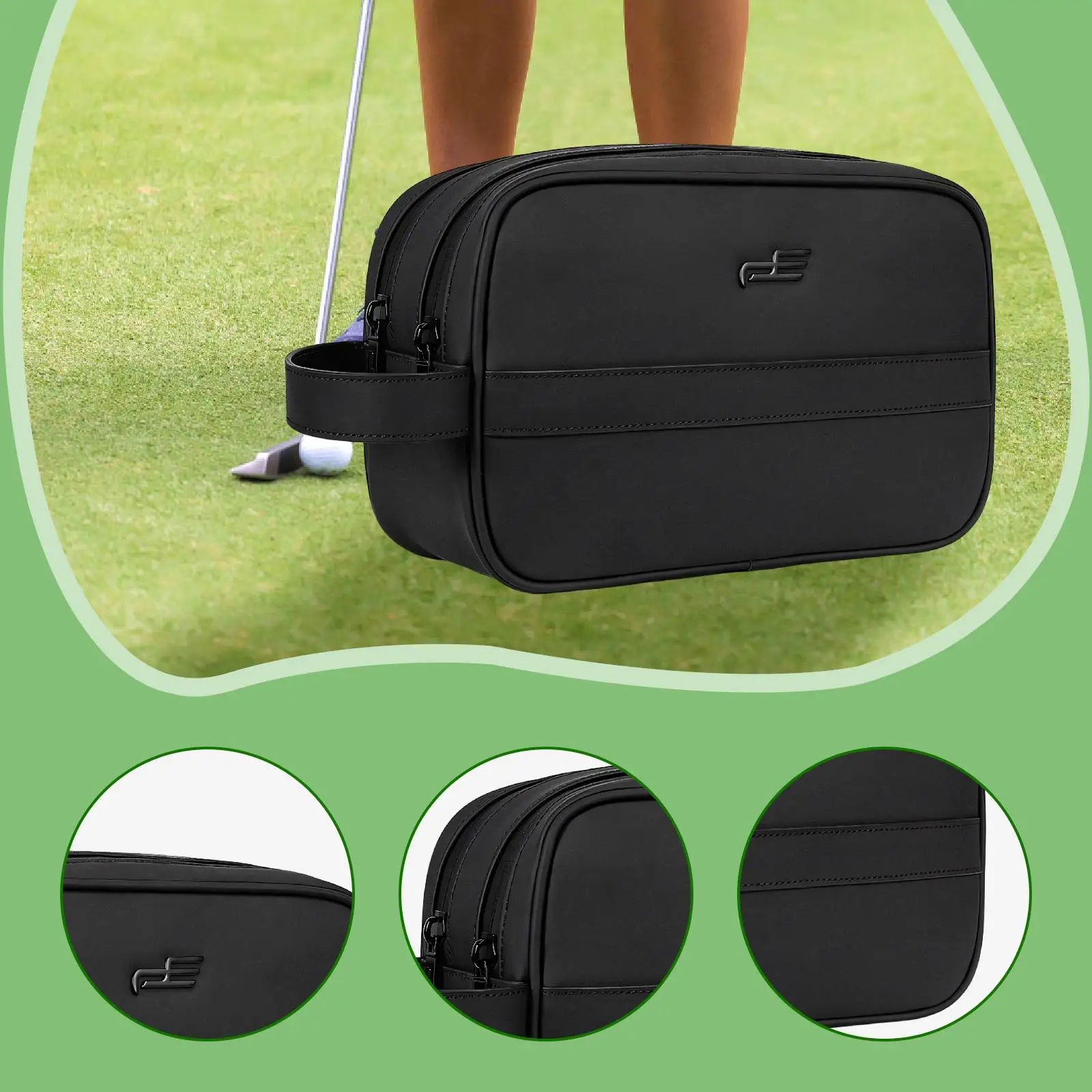 

Minimalist Golf Tote Bag Double Layer Storage Golf Tool Pouch for Golfers Outdoor Sports Accessory