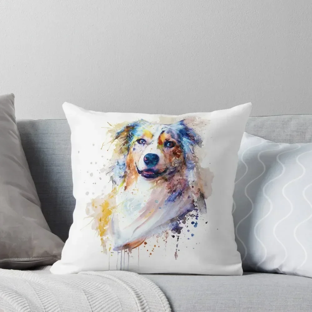 

Australian Shepherd Dog Portrait Throw Pillow Sofa Covers For Living Room Luxury Pillow Cover pillow