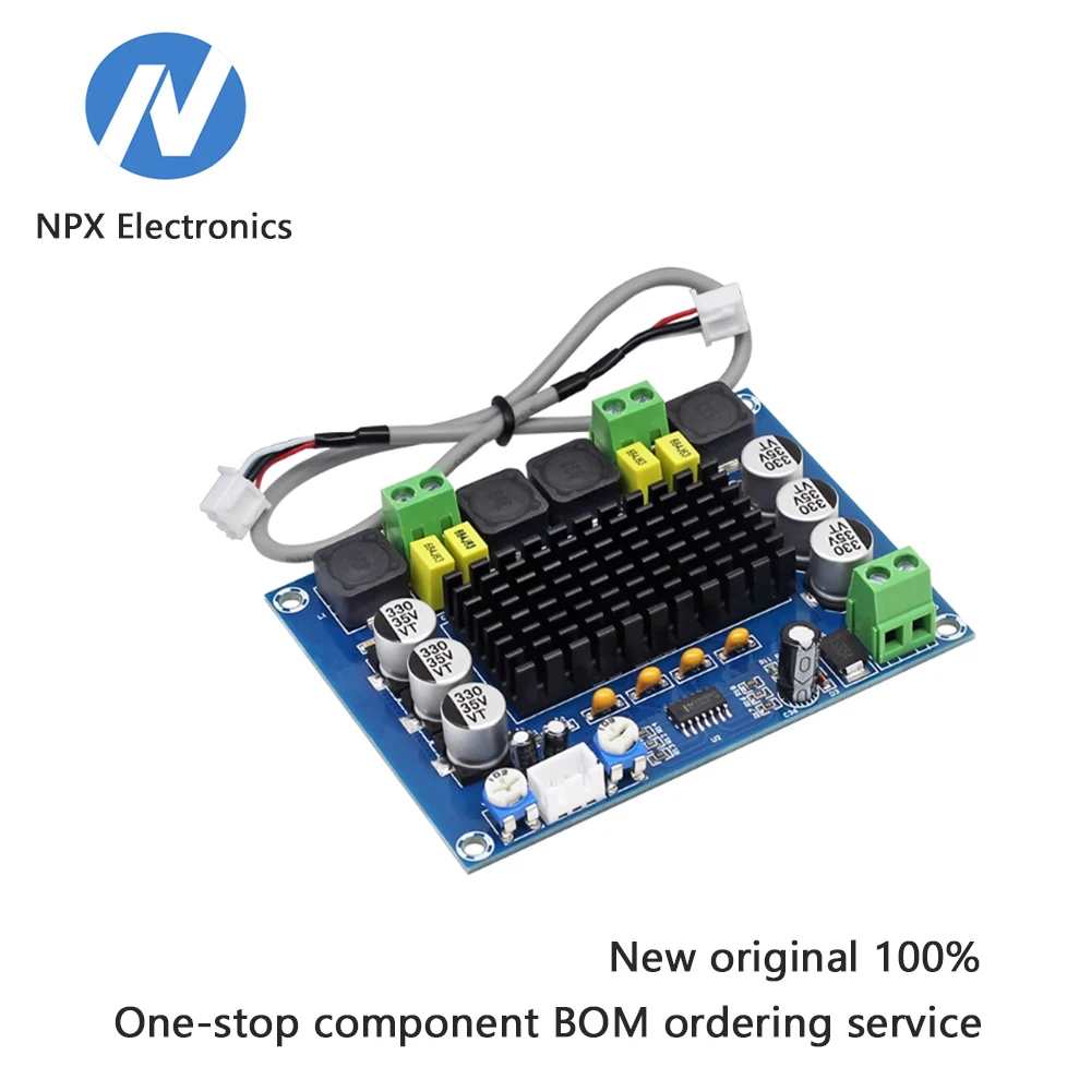 

High-power stage audio cabinet digital power amplifier board with 2 * 120W stereo dual-channel audio amplification module