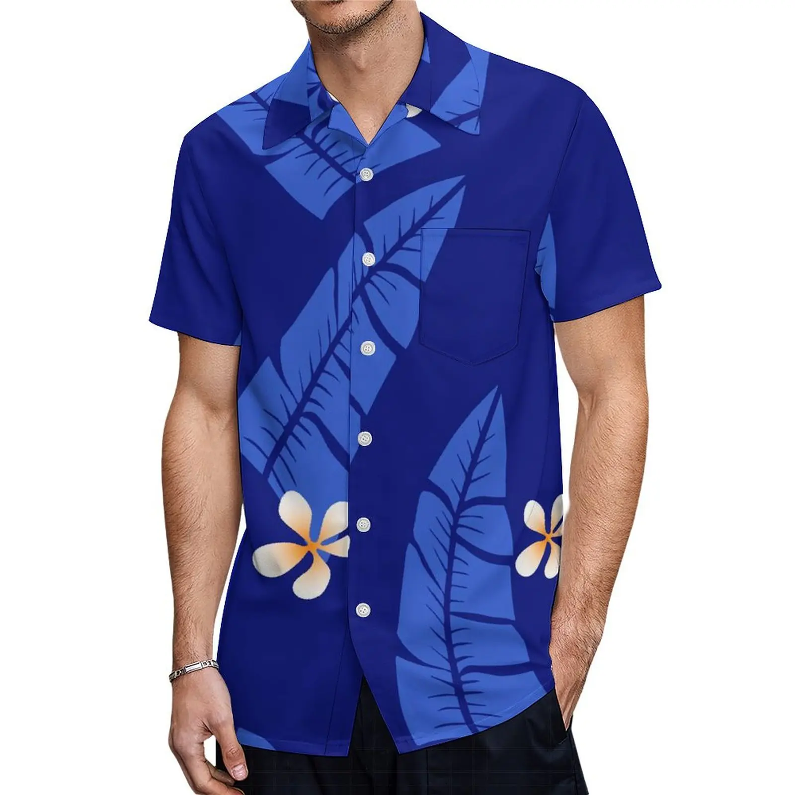 2024 Summer Pacific Island Art Custom On-Demand Dress Hawaiian Polynesian Short-Sleeved Slit Dress With Men'S Casual Shirt