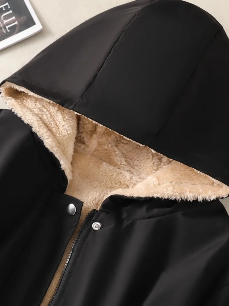 2025 Winter Hooded Overcome Fashion Plush Cotton Coat And Thick Warm Fleece Windbreaker Jacket Parkas w1155