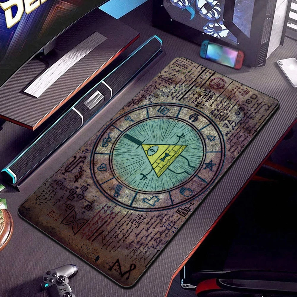 Mous Pad Bill Cipher alfombrilla de escritorio Xxl Gravity Fall Anime alfombrilla de ratón Protector de escritorio alfombrilla de ratón empresa almohadillas de mesa antideslizantes alfombra 80x30