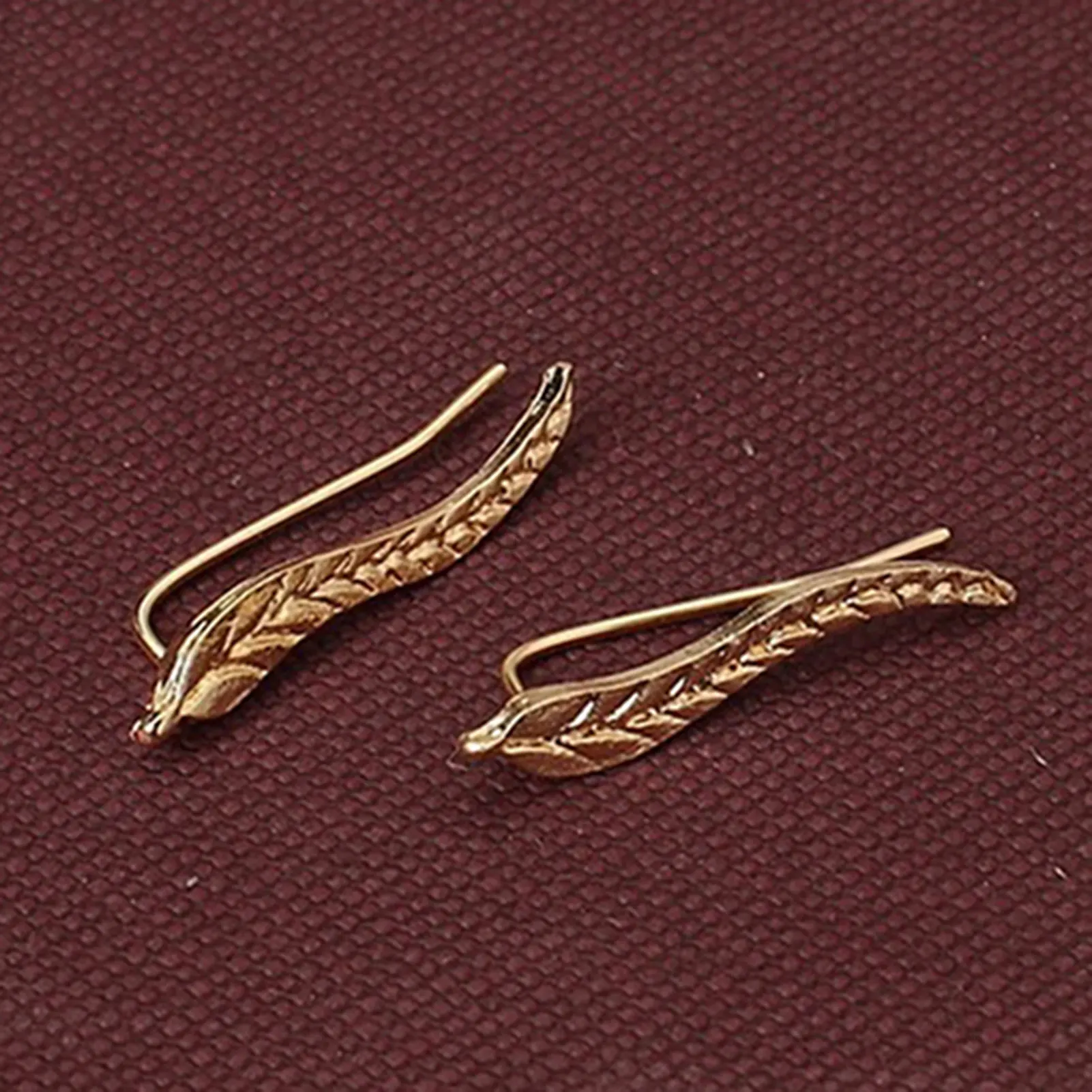Leaf Earrings Ear Climber Fashion Women Ear Sweep Wrap Silver Gold Lady Ear Climber Leafs Ear Cuffs Earrings For Women Jewelry