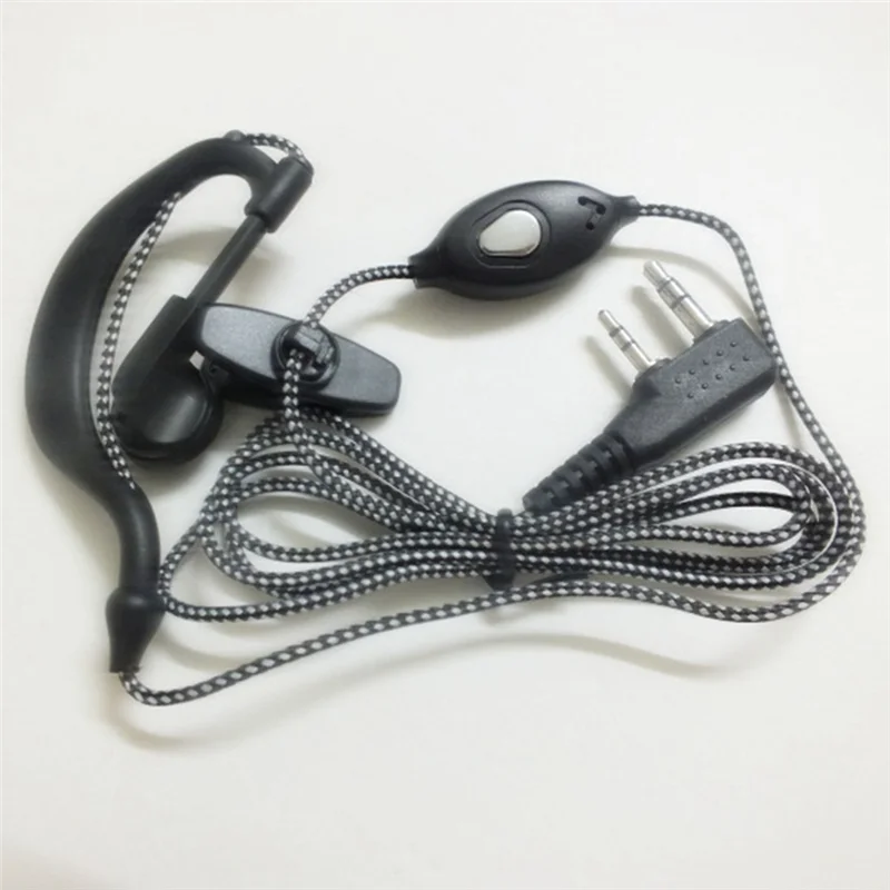 2pin fone de ouvido microfone para rádio segurança walkie talkie alta qualidade gancho orelha interfone para baofeng UV5R-T44C