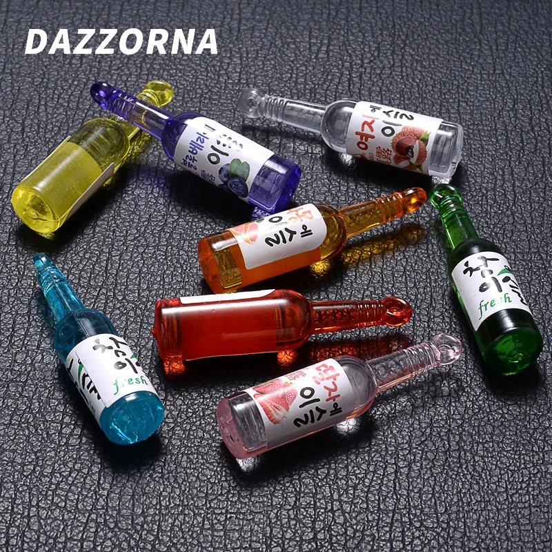 10Pcs/Lot 9x40mm Resin Bottle Pendant 8 Color Jinro Sake Bottle Charms Pendants for DIY Earrings Keychain Necklace Jewelry Makin