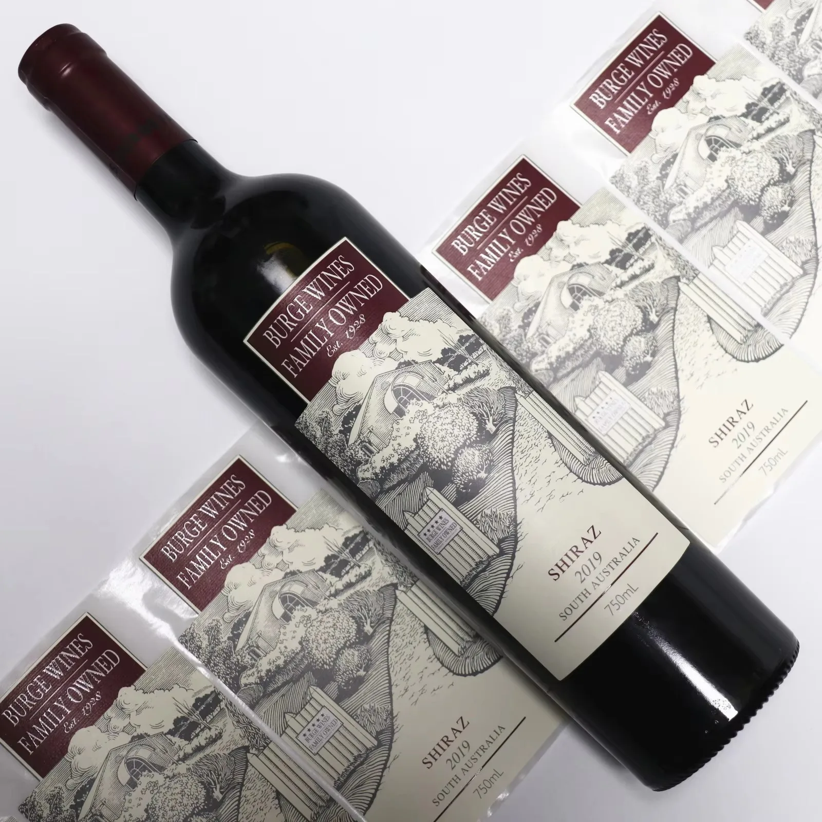 Custom Wine, Beer & Juice Bottle Labels｜Gold Foil Embossed UV Waterproof Adhesive｜Permanent Sticker