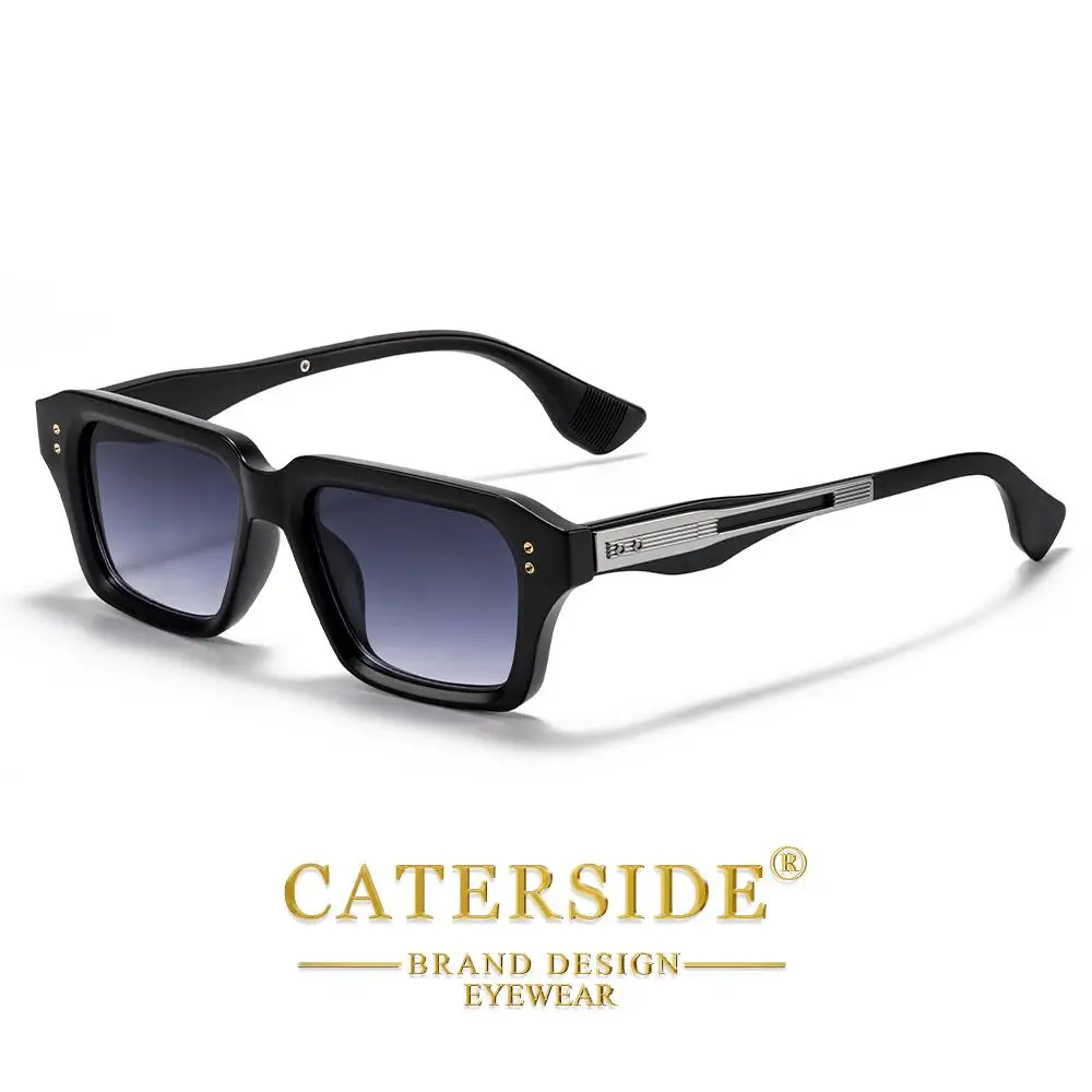 CATERSIDE Neue quadratische Sonnenbrille für Herren, Premium-PC-Rahmen mit Metallbügel, UV400, für Damen, Retro-Mode, Fahrdekoration, Brillen – Detail 19
