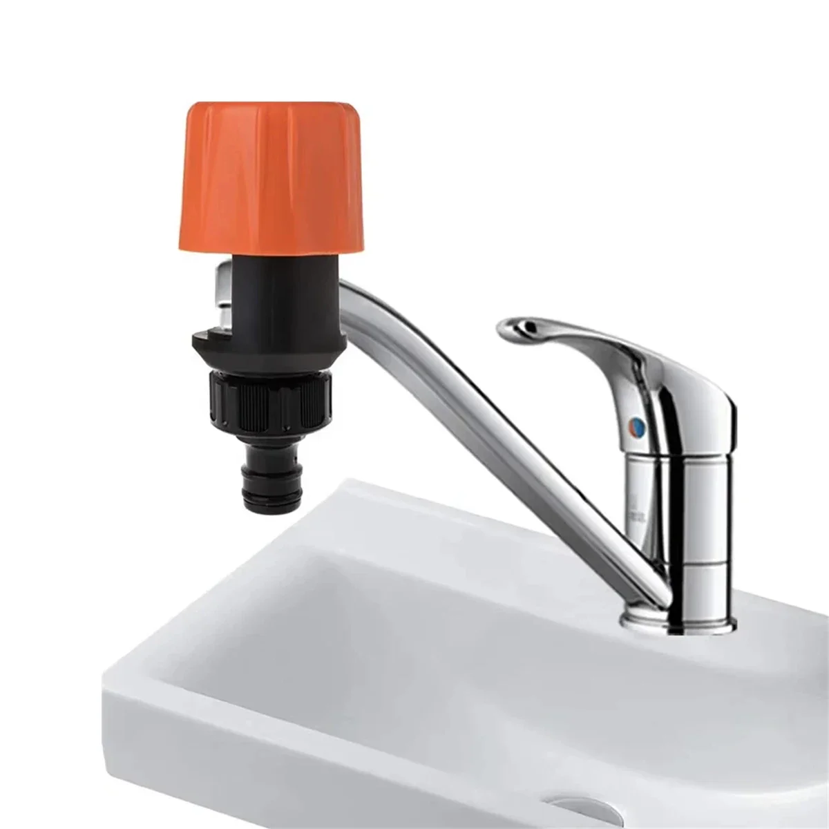 1Pc Kitchen Basin Hot/Cold Water Mixer Faucet Bathroom Plastic Conversion Faucet Reusable Connector Quick Connection/Nipple Type