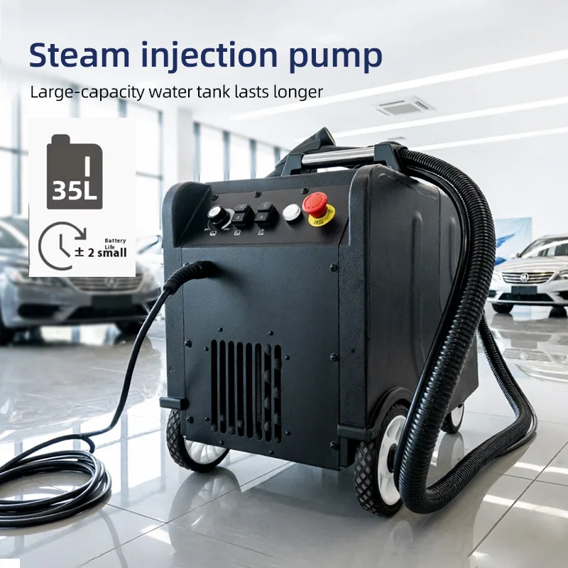 220V Electric High Temperature Steam Cleaning Machine Heavy Oil Washing Removal Hot Water Dry Wet Steam Car Wash Equipment