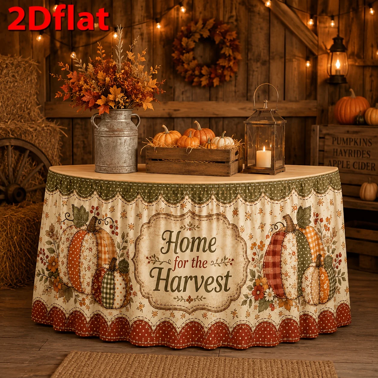 One piece of 2D printed fabric table skirt for polyester, suitable for the school start season and the back-to-school season.zyc