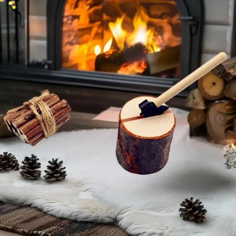 1:12 Dollhouse Simulation Miniature Field Chicken Nest Axe Woodcutting Countryside Toilet Decoration